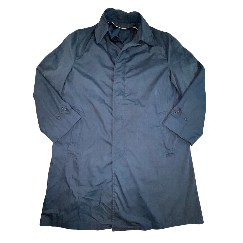 Vintage English Squire 70s Duluth Men's Size 42 Navy Trench Coat